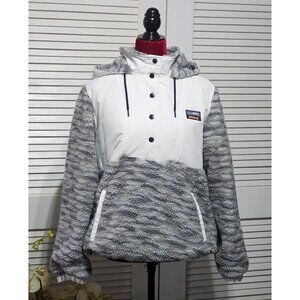 Gerry Women's Fleece-Lined Gray White Hooded Pullover Jacket Size Large 2982